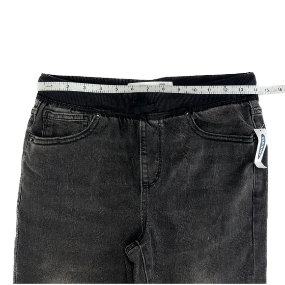NWT Old Navy Karate Rib Knit Waist Washed Black Pull On Jeans Kids Boys XL 14-16 - Picture 5 of 14